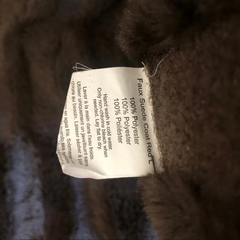 Red dog Faux Suede Coat Large - Picture 6 of 8